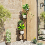 Bamworld Tall 4 Tier Corner Metal Plant Stand Indoor Outdoor Heavy Duty Flower Pot Shelf Patio Garden Balcony Living Room - VibraStore
