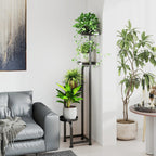 Bamworld Tall 4 Tier Corner Metal Plant Stand Indoor Outdoor Heavy Duty Flower Pot Shelf Patio Garden Balcony Living Room - VibraStore