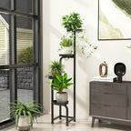 Bamworld Tall 4 Tier Corner Metal Plant Stand Indoor Outdoor Heavy Duty Flower Pot Shelf Patio Garden Balcony Living Room - VibraStore