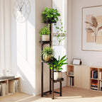 Bamworld Tall 4 Tier Corner Metal Plant Stand Indoor Outdoor Heavy Duty Flower Pot Shelf Patio Garden Balcony Living Room - VibraStore