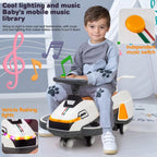 Electric Ride On Wiggle Car For Kids Toddlers With Light Music,2 In 1 360 Steering Wheel Powered Swing Twist Car