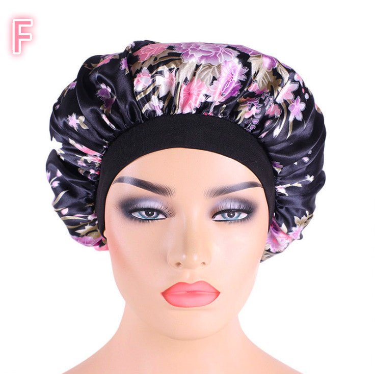 Beauty print Satin silk Bonnet sleep night cap - VibraStore