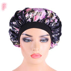 Beauty print Satin silk Bonnet sleep night cap - VibraStore