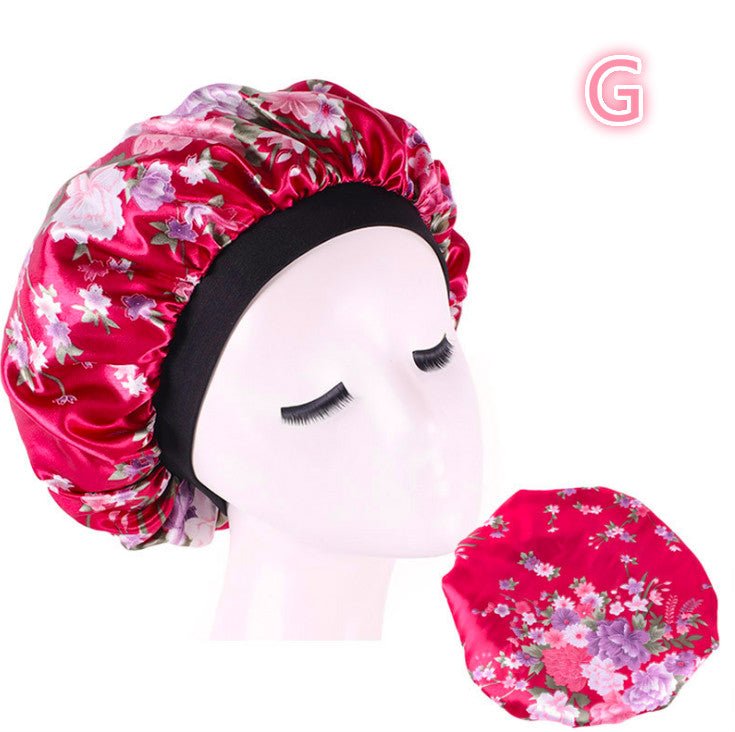 Beauty print Satin silk Bonnet sleep night cap - VibraStore