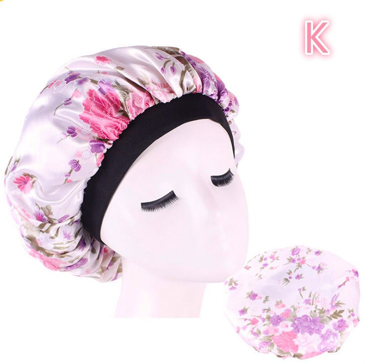 Beauty print Satin silk Bonnet sleep night cap - VibraStore