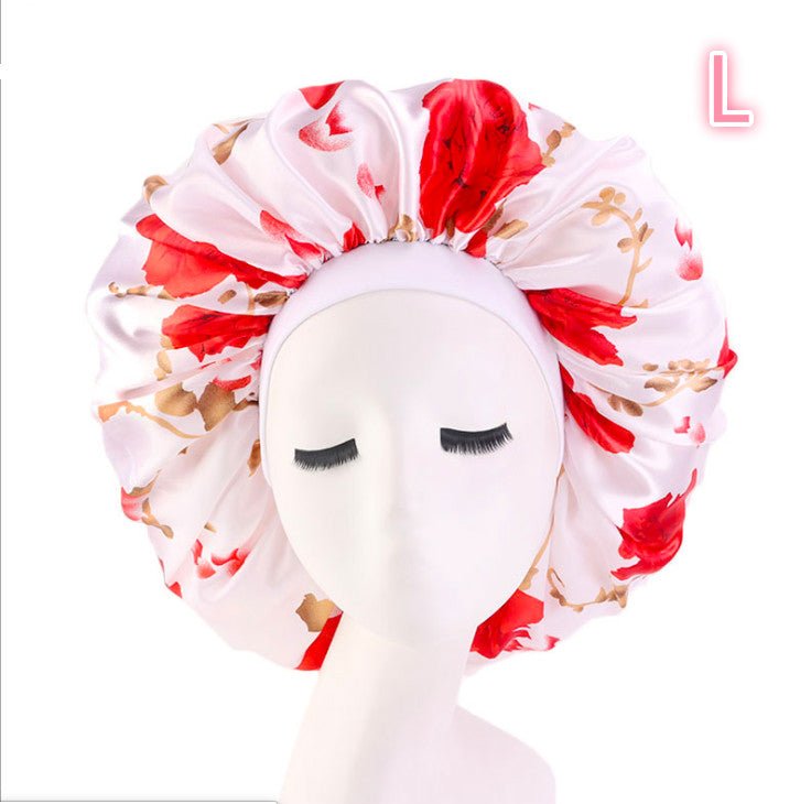 Beauty print Satin silk Bonnet sleep night cap - VibraStore