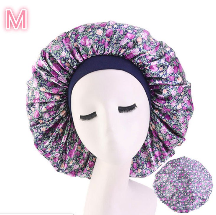 Beauty print Satin silk Bonnet sleep night cap - VibraStore