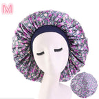 Beauty print Satin silk Bonnet sleep night cap - VibraStore