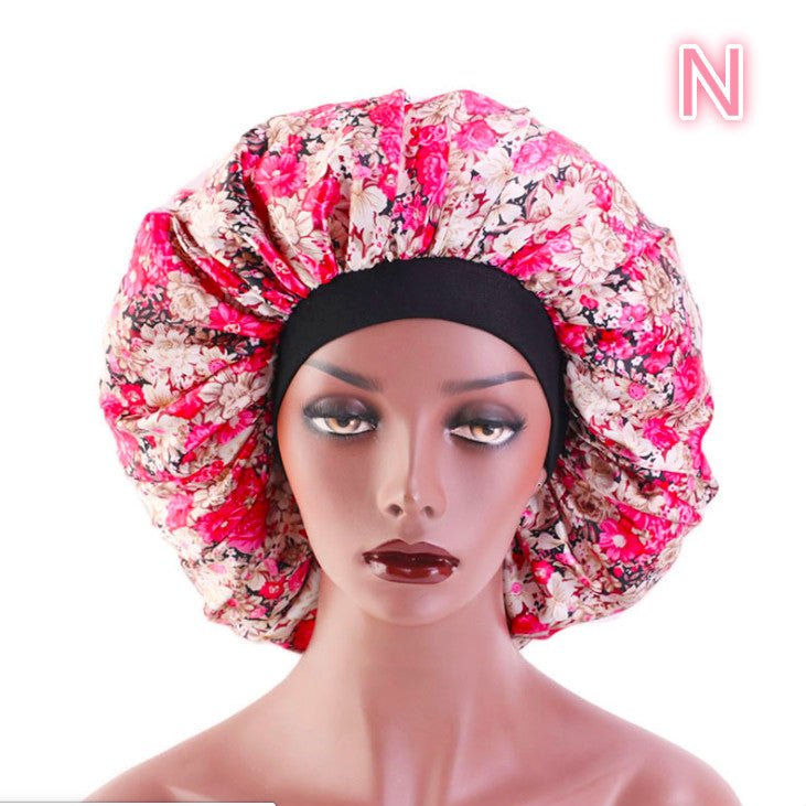 Beauty print Satin silk Bonnet sleep night cap - VibraStore
