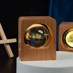 Beech Crystal Ball Night Light 3D Laser Engraving Elk Jellyfish LED Nightlights USB Dimmable Lamp For Bedroom Decoration Gifts Home Decor - VibraStore