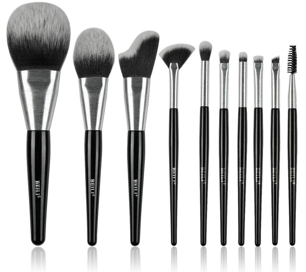 Beli 10pcs Professional Makeup Brush Set New Design Brushed Tube Makeup Brushes - VibraStore