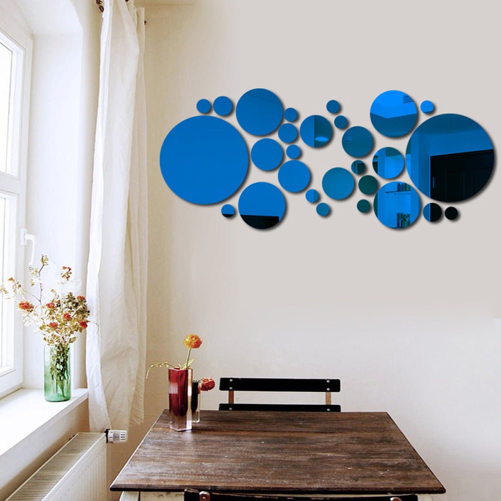 Big And Small Circles Mirror Sticker 3D Stereo Acrylic Wall Decoration - VibraStore