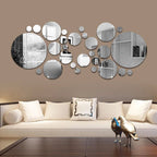 Big And Small Circles Mirror Sticker 3D Stereo Acrylic Wall Decoration - VibraStore