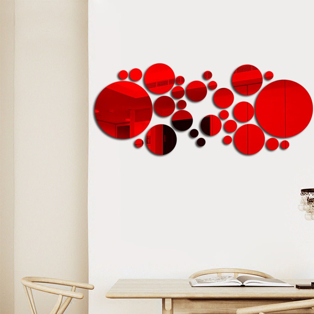 Big And Small Circles Mirror Sticker 3D Stereo Acrylic Wall Decoration - VibraStore