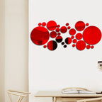 Big And Small Circles Mirror Sticker 3D Stereo Acrylic Wall Decoration - VibraStore