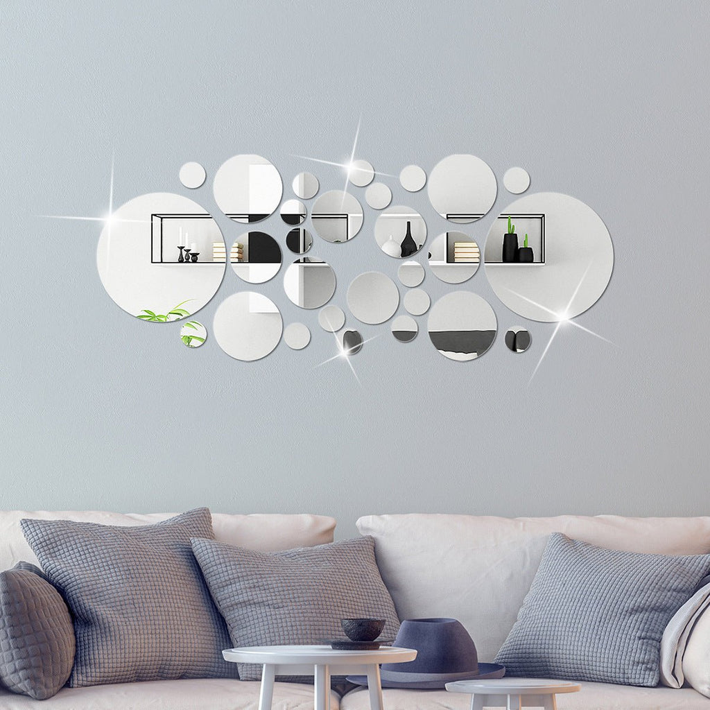 Big And Small Circles Mirror Sticker 3D Stereo Acrylic Wall Decoration - VibraStore