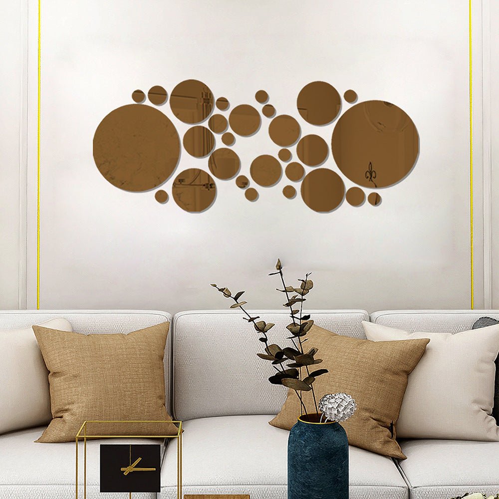 Big And Small Circles Mirror Sticker 3D Stereo Acrylic Wall Decoration - VibraStore