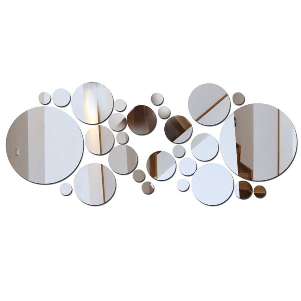 Big And Small Circles Mirror Sticker 3D Stereo Acrylic Wall Decoration - VibraStore