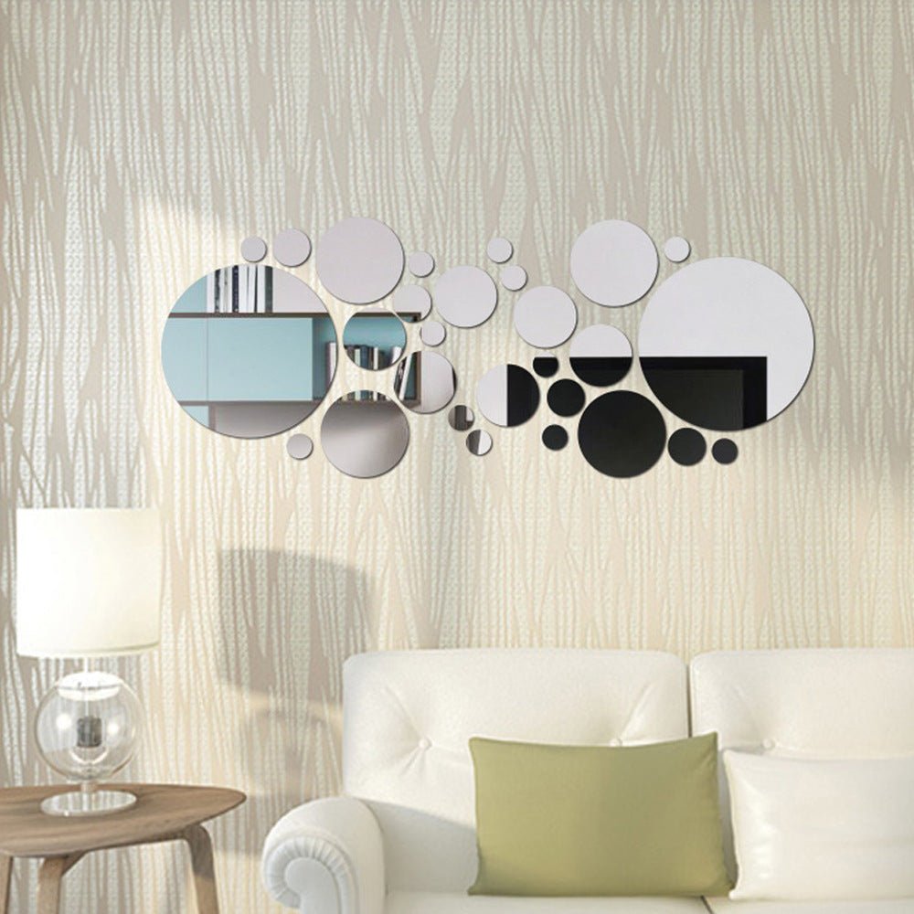 Big And Small Circles Mirror Sticker 3D Stereo Acrylic Wall Decoration - VibraStore