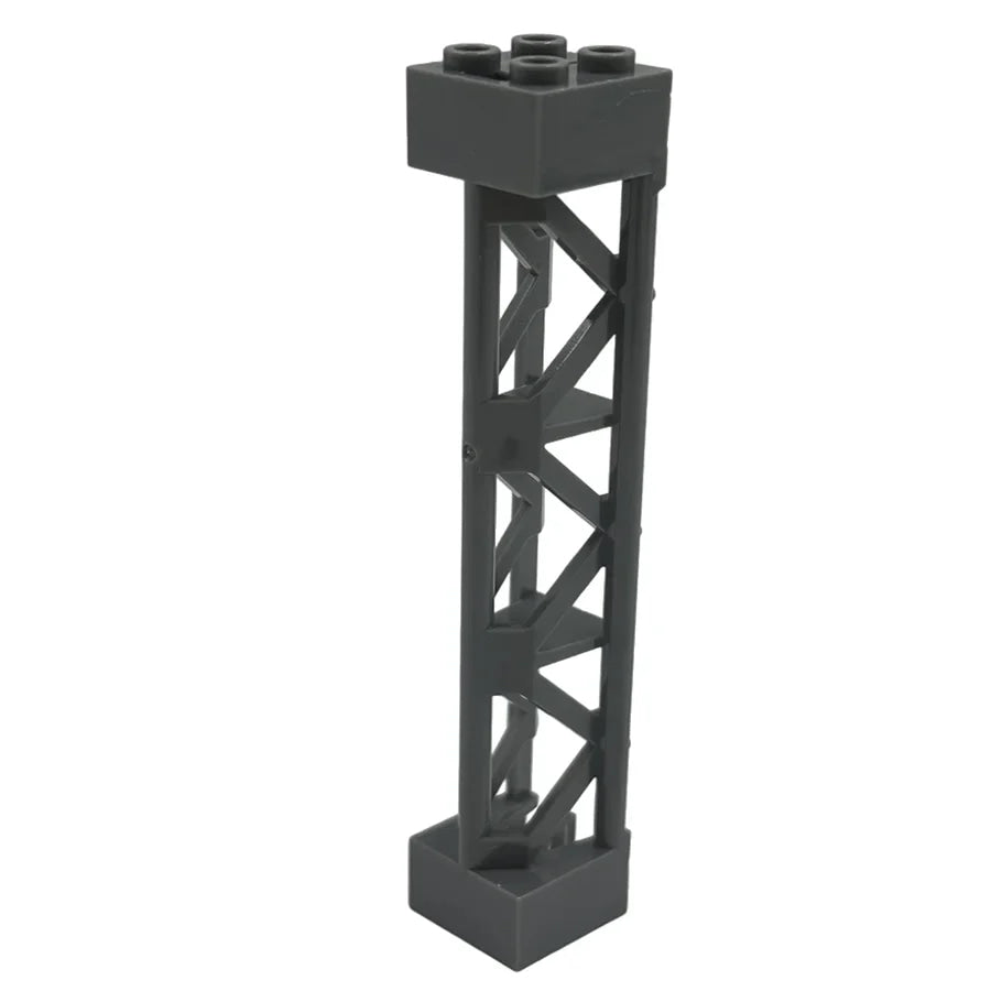 Bloques de construcción de ciudad, tren, soporte de pilar de coche, viga de columna, 2x2x10, ladrillos militares, juguetes, piezas técnicas compatibles, 4 Uds. - VibraStore