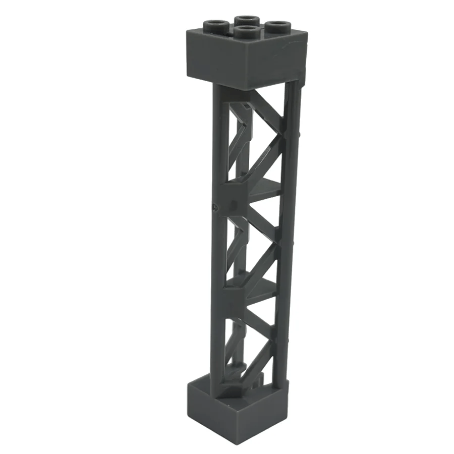 Bloques de construcción de ciudad, tren, soporte de pilar de coche, viga de columna, 2x2x10, ladrillos militares, juguetes, piezas técnicas compatibles, 4 Uds. - VibraStore