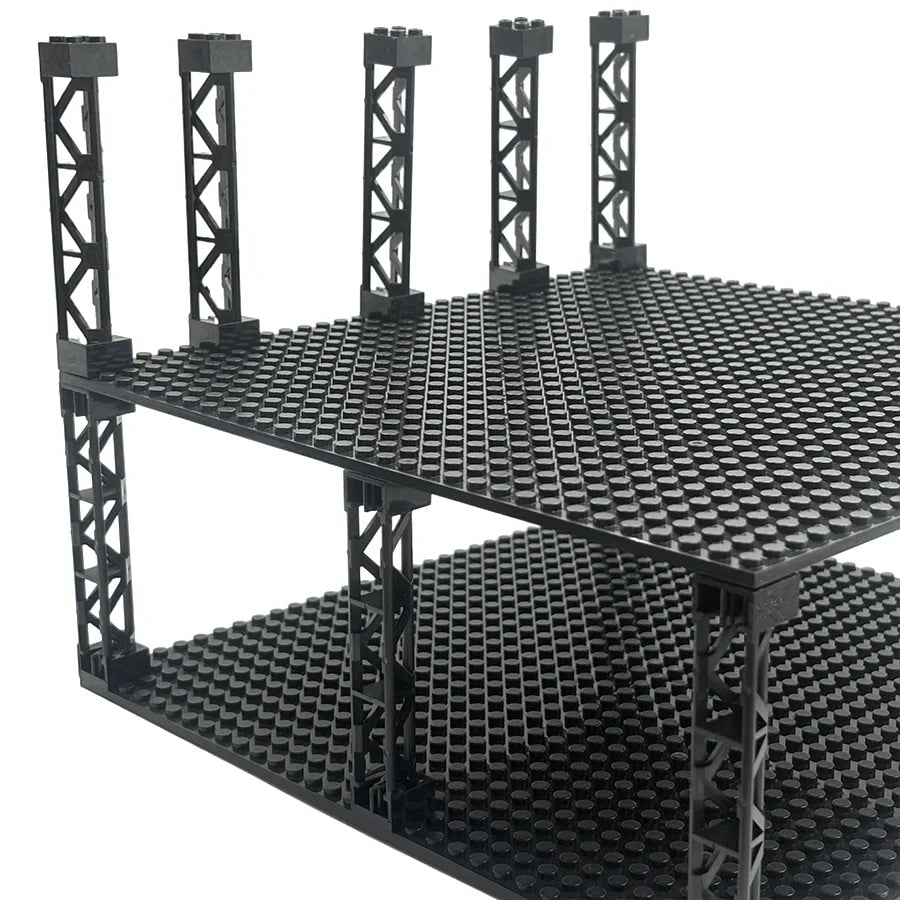 Bloques de construcción de ciudad, tren, soporte de pilar de coche, viga de columna, 2x2x10, ladrillos militares, juguetes, piezas técnicas compatibles, 4 Uds. - VibraStore