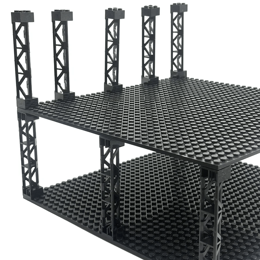 Bloques de construcción de ciudad, tren, soporte de pilar de coche, viga de columna, 2x2x10, ladrillos militares, juguetes, piezas técnicas compatibles, 4 Uds. - VibraStore