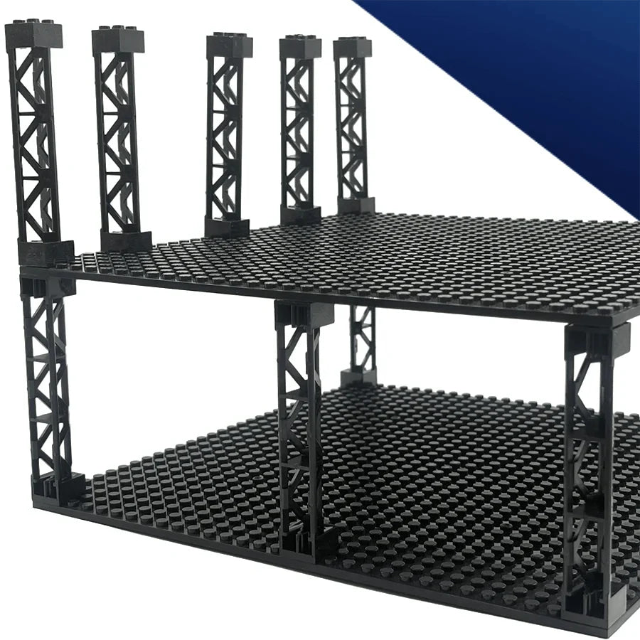 Bloques de construcción de ciudad, tren, soporte de pilar de coche, viga de columna, 2x2x10, ladrillos militares, juguetes, piezas técnicas compatibles, 4 Uds. - VibraStore