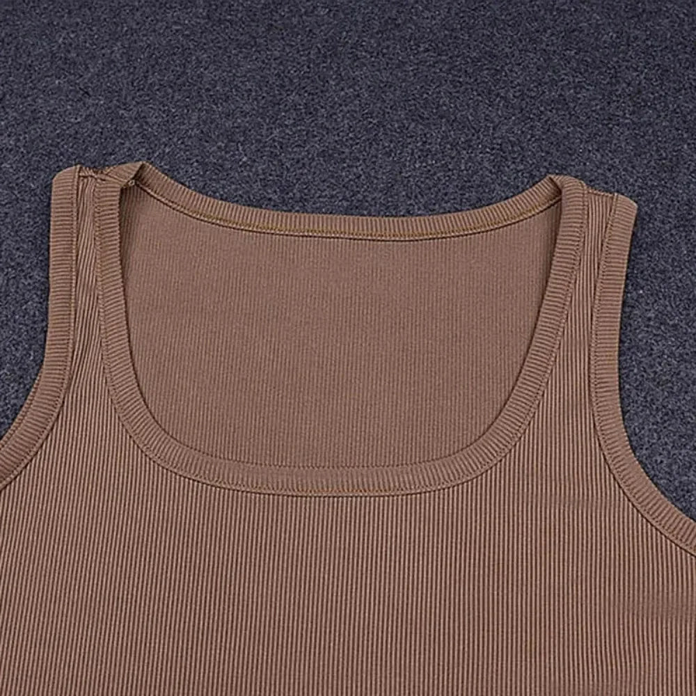 Body de punto sin mangas para mujer, Tops sexys ajustados con hombros descubiertos, corpiño informal de calle para discoteca - VibraStore