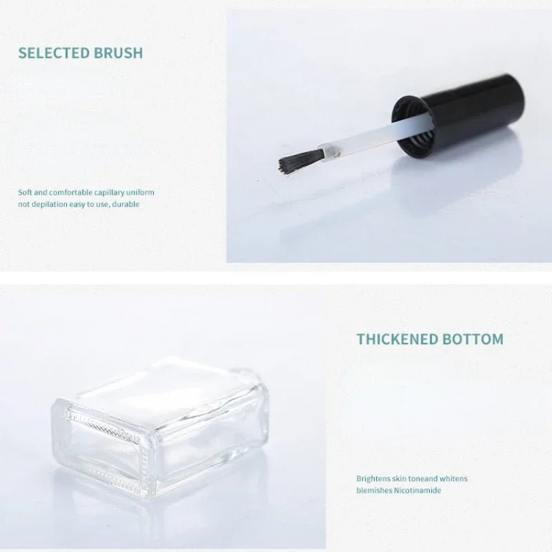 Botella vacía de Gel para uñas, botellas rellenables UV negras con cepillo para viaje, contenedores cosméticos portátiles de 10/15mL - VibraStore