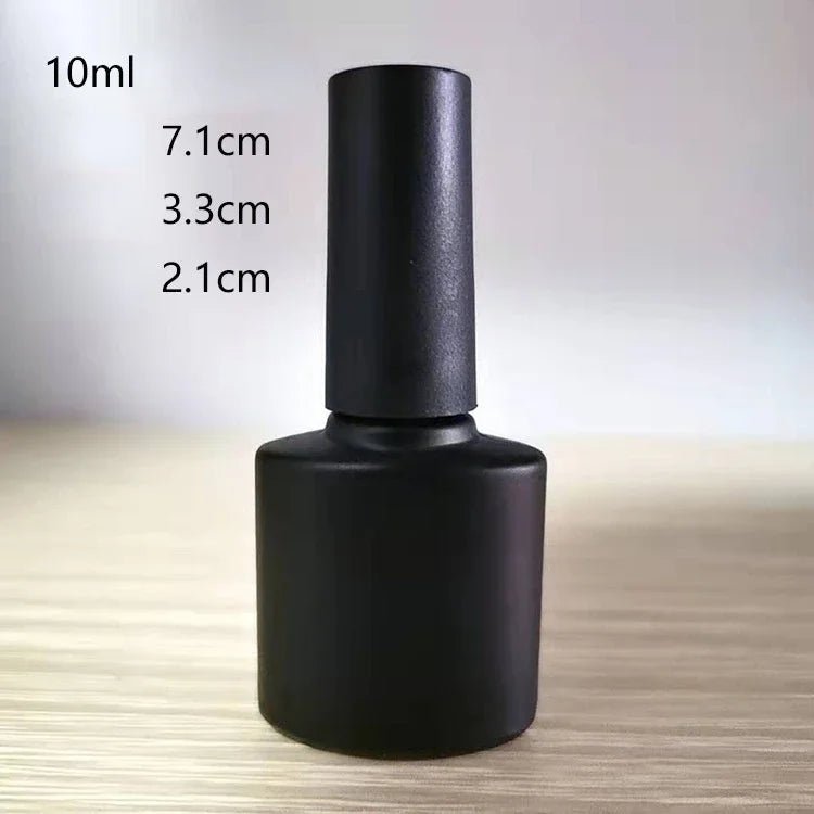 Botella vacía de Gel para uñas, botellas rellenables UV negras con cepillo para viaje, contenedores cosméticos portátiles de 10/15mL - VibraStore