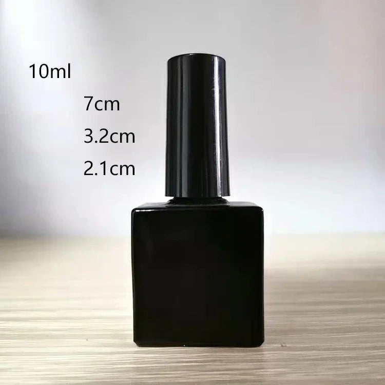 Botella vacía de Gel para uñas, botellas rellenables UV negras con cepillo para viaje, contenedores cosméticos portátiles de 10/15mL - VibraStore