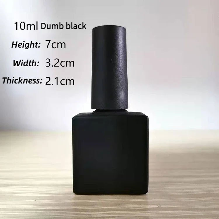 Botella vacía de Gel para uñas, botellas rellenables UV negras con cepillo para viaje, contenedores cosméticos portátiles de 10/15mL - VibraStore