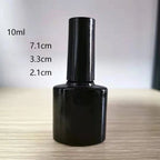Botella vacía de Gel para uñas, botellas rellenables UV negras con cepillo para viaje, contenedores cosméticos portátiles de 10/15mL - VibraStore
