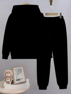 Boys' Set CALVIN Letter Print Sweatshirt and Sweatpants 2pcs Set Simple Fashion Casual Long Sleeve Set Suitable for Autumn and Winter Perfect Choice for Outdoor Activities Ideal Gift Very Suitable for Outdoors, Perfect for Ou - VibraStore