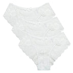 Bragas de encaje de tiro bajo para mujer, ropa interior calada sin costuras, calzoncillos florales suaves, lencería Sexy sólida a la moda, 3 uds. - VibraStore