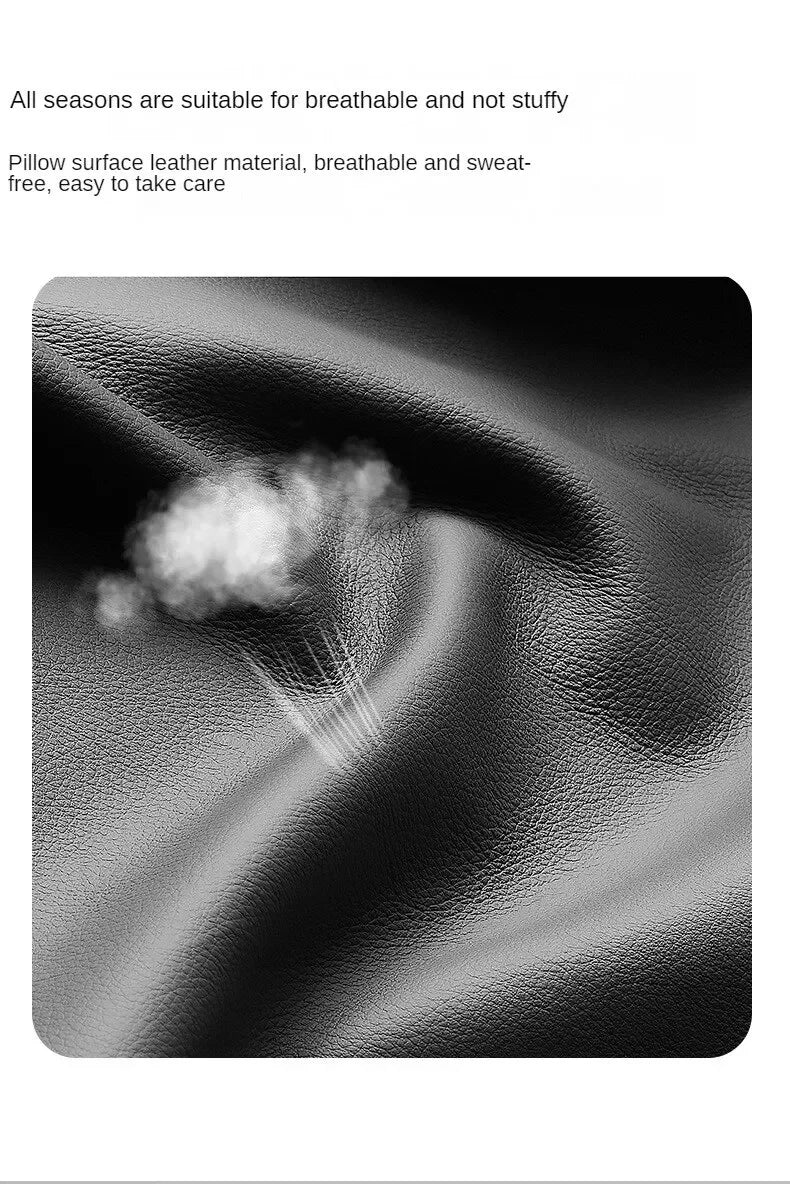 Breathable Mesh Car Headrest Pillow Universal Side Support Neck Cushion with PU Leather Cover for Head Pain Relief Drive Comfort - VibraStore