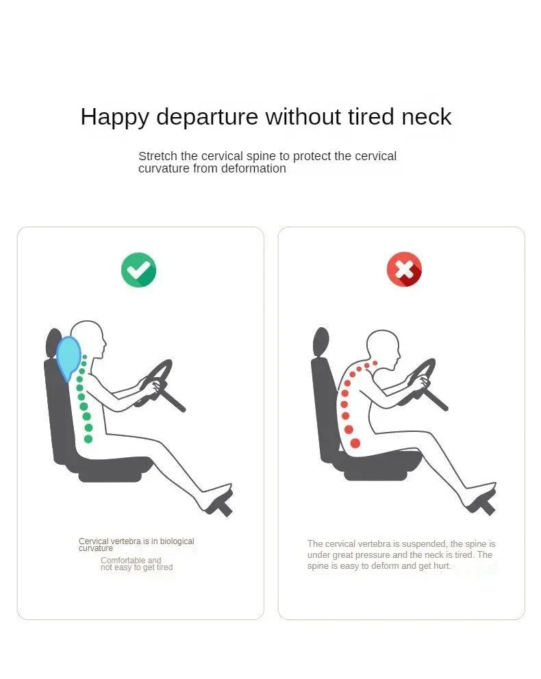 Breathable Mesh Car Headrest Pillow Universal Side Support Neck Cushion with PU Leather Cover for Head Pain Relief Drive Comfort - VibraStore