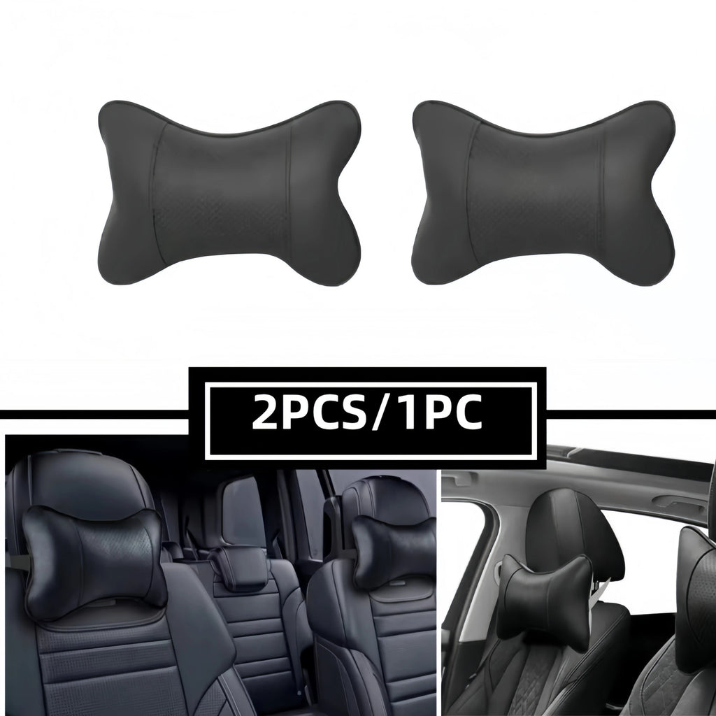 Breathable Mesh Car Headrest Pillow Universal Side Support Neck Cushion with PU Leather Cover for Head Pain Relief Drive Comfort - VibraStore
