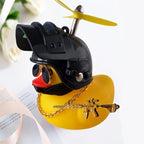 Broken Wind Rubber Duck Motor Accessories Yellow Duck with Helmet Auto Car Accessories Duck In The Car Car Interior Decoration - VibraStore