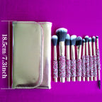 10 In 1  Diamond Inlaid Handmade Custom Makeup Brush
