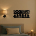 Vintage American Flag Wall Art Metal Stars Stripes Indoor Outdoor Patriotic Wall Hanging