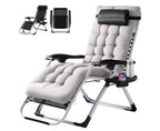 Zero Gravity Chair, Reclining Camping Lounge Chair For Indoor, Reclining Patio Chairs With Cup Holder Trays And Removable Cushion