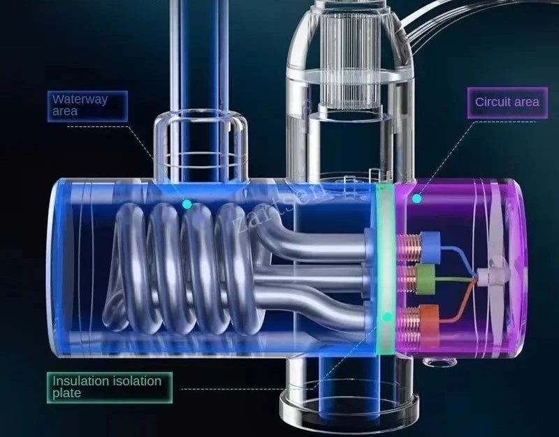 Calentador de agua eléctrico de cocina de 3000W, grifo de agua caliente instantáneo, grifo de calefacción en frío, calentador de agua instantáneo sin tanque - VibraStore