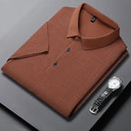 Camisa POLO de manga corta informal de negocios con nuevo estampado para hombre, Top cómodo y transpirable de manga corta a la moda - VibraStore