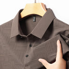 Camisa POLO de manga corta informal de negocios con nuevo estampado para hombre, Top cómodo y transpirable de manga corta a la moda - VibraStore