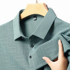 Camisa POLO de manga corta informal de negocios con nuevo estampado para hombre, Top cómodo y transpirable de manga corta a la moda - VibraStore