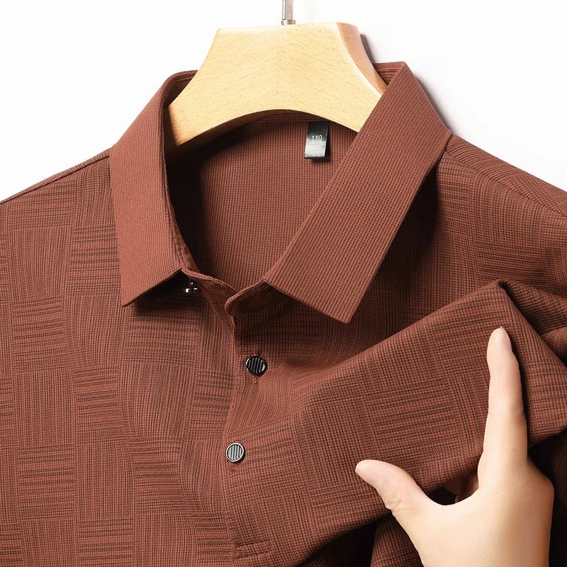 Camisa POLO de manga corta informal de negocios con nuevo estampado para hombre, Top cómodo y transpirable de manga corta a la moda - VibraStore