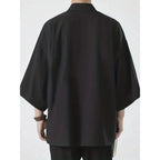 Camisa tipo kimono ligera para hombre, cárdigan con frente abierto de siete mangas, albornoz Yukata de estilo japonés, ropa samurái - VibraStore