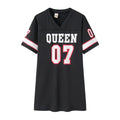 Camiseta de longitud media con estampado de LeTTer V Jersey con cuello de seda de leche agradable para la piel Pantalones cortos... - VibraStore